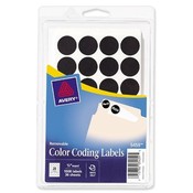 Avery Consumer Products  Removable Labels, 3/4" Round, 1036/PK, Black