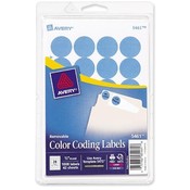 Avery Consumer Products  Removable Labels, 3/4" Round, 1008/PK, Light Blue