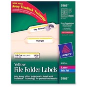 Avery Consumer Products  Permanent Filing Labels, 1/3 Cut, 1500/BX, Yellow