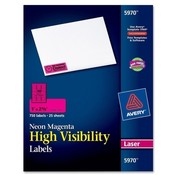 Avery Consumer Products  Neon Laser Labels, Rectangle, 1"x2-5/8", 750/PK, Magenta