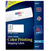 Avery Consumer Products  Color Inkjet Labels,Matte,Rectangle,2"x4",200/PK,WE