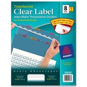 Avery Consumer Products  Index Label Dividers, Plastic, 8-Tab, 3HP Punched, Multi