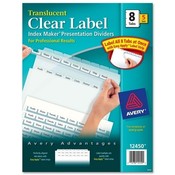 Avery Consumer Products  Index Label Dividers, Plastic, 8-Tab, 3HP Punched, Clear