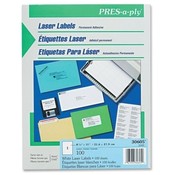 Avery Consumer Products  Laser Labels, Full Sheet, 8-1/2"x11", 100/BX, White