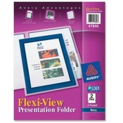 Avery Consumer Products 2-Pocket Folder, With Front Window, Letter-Size, 2/PK, Navy Wholesale Bulk