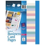 Avery Consumer Products Nonstick Business Card Pages,100 Card Cap,8-1/2'x11',5/PK,CL Wholesale Bulk