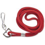 Baumgartens Standard Lanyard, With Hook, 36" L, Nylon, Red