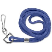 Baumgartens Standard Lanyard, With Hook, 36" L, Nylon, Blue
