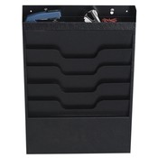 Buddy Products  File Organizer, 4 Pockets, Top Section for Supplies, Black
