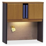 Bush Industries 36" Hutch, 35-5/8"x13-7/8"x36-1/2", Natural Cherry/Slate