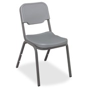 Iceberg Enterprises Stack Chair, 17-1/2"x22-3/4"x32-1/4", 4/CT, Charcoal Gray