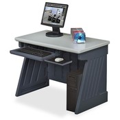 Iceberg Enterprises Computer Desk,42"x24-1/2"x30",Charcoal Gray Base/Silver Top