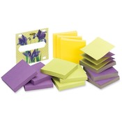 3M Commercial Office Supply Div. Pop-up Notes,w/Iris Design Insert,90 Sh/Pad,12/PK,3"x3",Asst