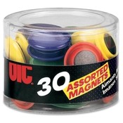 Officemate International Corp  Magnets,F/ Metal Presentation Board/File Cabinets,30/PK,Ast.