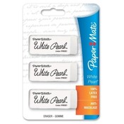 Paper Mate  Eraser, Latex Free, Smudge Resistant, 3/PK, White
