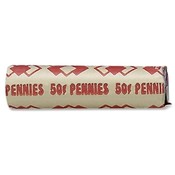 PM Company Tubular Coin Cartridges, .50 Pennies, 1000/CT, Red