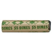 PM Company Tubular Coin Cartridges, 5 Dimes, 1000/CT, Green