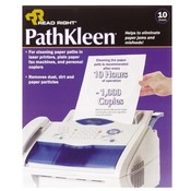 Read/Right Pathkleen Laser Printer Cleaning Sheets, 10/PK