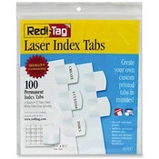 Redi-Tag Corporation  Laser Tabs Refill Sheets, 100 Tabs,1-1/8"x1-1/4", White