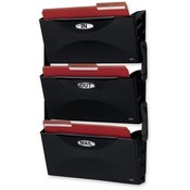 Rubbermaid  Wall Files,w/4 Connectors,16"x3-7/8"x28",Legal,3/ST,Black