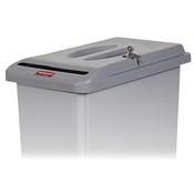 Rubbermaid Commercial Products Container Lid,w/ Lock,F/ 15-23 Gal,11-5/8"x20-1/2"x2-1/4",GY