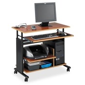 Safco Products Company Mini-Tower Workstation,35-1/2"x22"x29"-34",Cherry/Black
