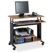 Safco Products Company Mini-Tower Workstation,35-1/2"x22"x29"-34",Medium Oak/Black
