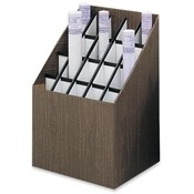 Safco Products Company  Upright Roll File, 20 Slots, 15"x12"x22", Walnut Woodgrain