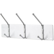 Safco Products Company Garment Hooks, 3 Hook, 18"x3-3/4"x7", Chrome