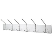 Safco Products Company Garment Hooks, 6 Hook, 36"x3-3/4"x7", Chrome