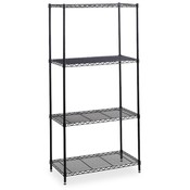 Safco Products Company Starter Shelving Unit,4 Shelves/4 Posts, 36"x24", Black (Pack of 1)