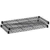 Safco Products Company  Extra Shelves,f/Wire Shelving,48"x24"x1-1/2",2/CT,Black