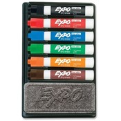 Sanford Ink Corporation Expo 2 Dry-erase Markers w/Eraser, Chisel Point, 6 AST Set