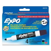 Sanford Ink Corporation Dry-erase Marker, Bullet Point, 4/ST, BK/RD/BE/GN