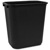 Sparco Products Rectangle Wastebasket, 28 Quart, 14-1/2"x10-1/2"x15", Black
