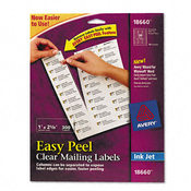 Easy Peel Inkjet Mailing Labels 1 x 2-5/8 Clear