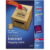 Brown Kraft Shipping Labels 5 1/2 x 8 1/2