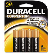 Duracell Coppertop Alkaline Batteries AA 4/Pack