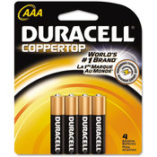 Duracell Coppertop Alkaline Batteries AAA 4/Pack(Pack of 1)