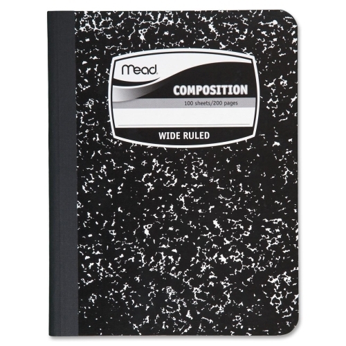 Mead Composition Book,Wide Ruled,100 Sheets,7-1 / 2
