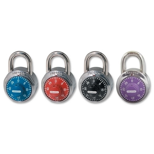 Master Lock Company Combination Lock, 17/8" W Body, Assorted Dials