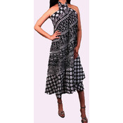 Women's Knee Length Black &amp; White Print Dress