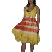 Yellow/Orange Tribal Pocket Dress