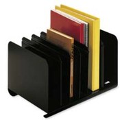 Adjustable Book Rack,6 Compartments,15"x11"x8-13/16",Black. 1 EA/CT.
