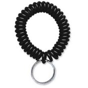 Wrist Coil With Key Ring, Black. 1 EA/CD.