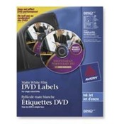 DVD Inkjet Labels,20 Sheet/2 Labels P/Sheet,Matte,White Film. 20 EA/PK.