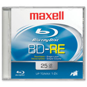 BD-RE Blu-Ray Disc,Rewritable,1X/2X,25GB,Std Jewel Case. 1 EA/PK.