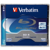 Blu-Ray Disc, 6x, 25GB, Single Layer, Branded Jewel Case. 1 EA/PK.