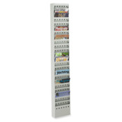 Magazine Rack, 23 Pockets, Steel, 10"x4"x65-1/2", Black. .
