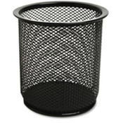 Pencil Cup, Steel Mesh, 3-3/4"x4-1/16", Black. .